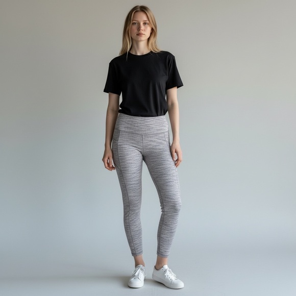 CALIA by Carrie Underwood Pants - CALIA Seamed Essentials Full Length Hike Leggings Cloud Cover Multi Athletic